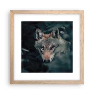 Poszter világos tölgy keretben - Vadász - 30x30 cm