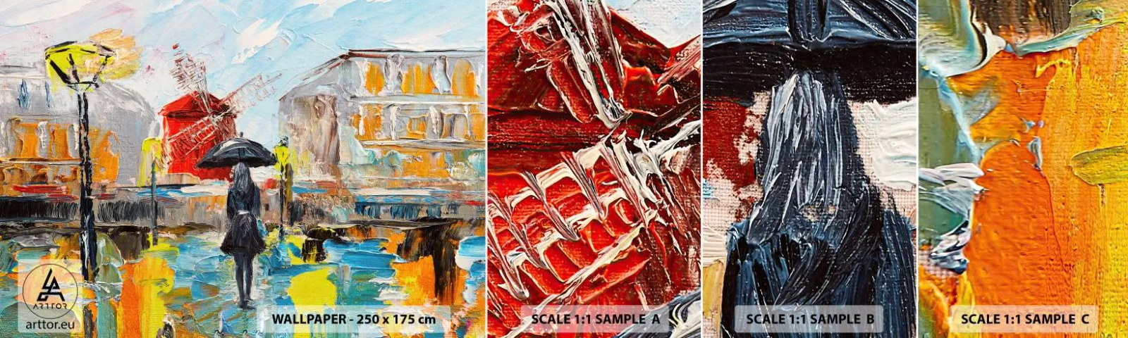 Fotótapéta Minta Öntapadós Deluxe Sticker - Párizsi legendák - Nő, Párizs, Város - 100x30 cm