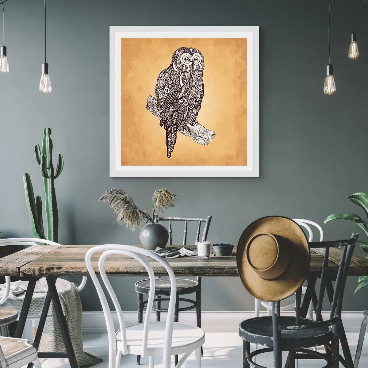 Poszter fekete keretben - A bölcsesség bonyolult díszei - 40x40 cm