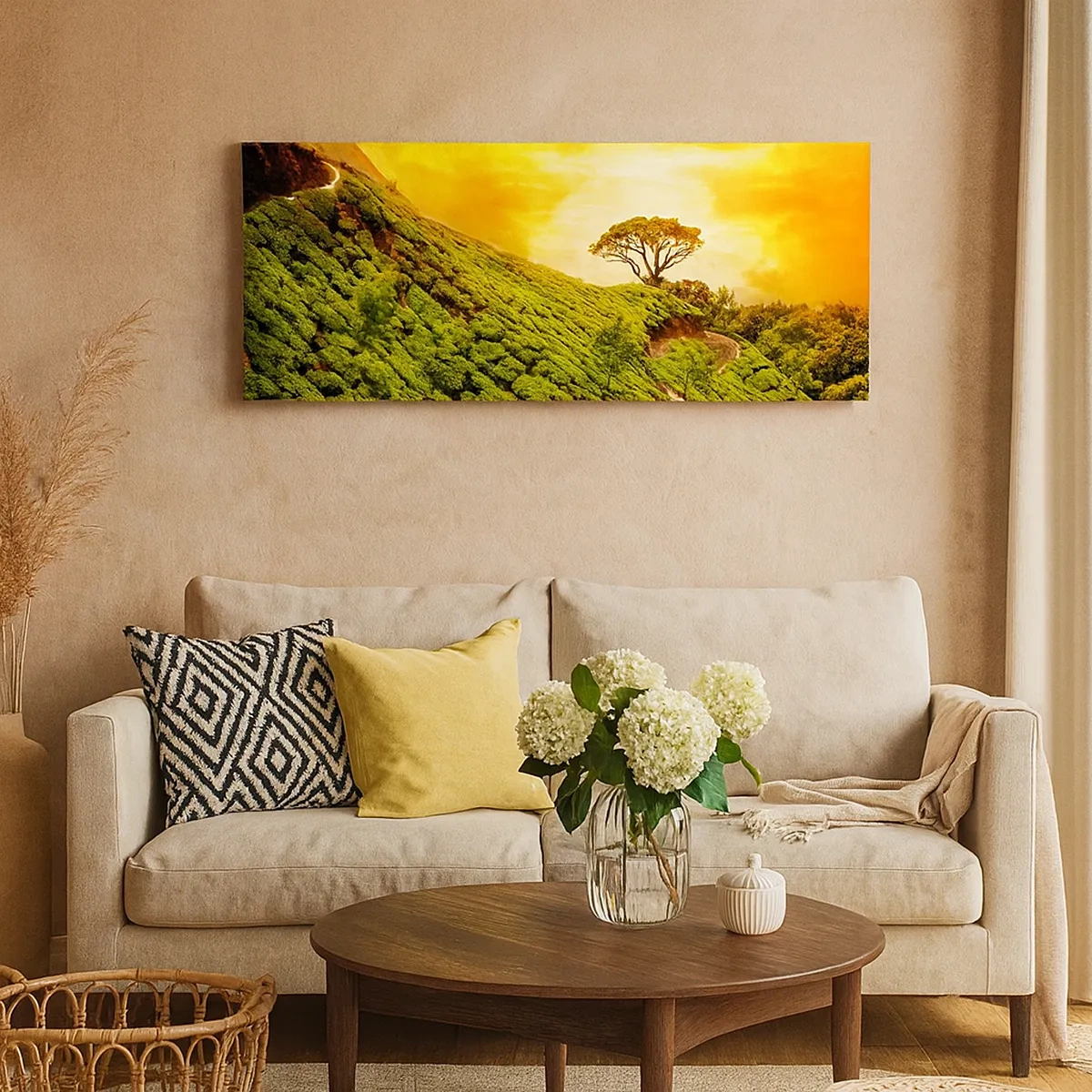 Vászonkép - Kanyargós ösvény, zöld lejtő - 30x30 cm