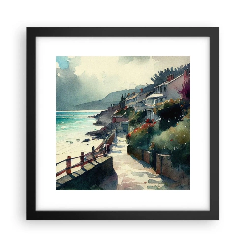Poszter fehér keretben - Mediterrán város - 30x30 cm