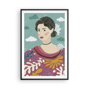 Poszter fehér keretben - Melankóliával a tekintetedben - 61x91 cm