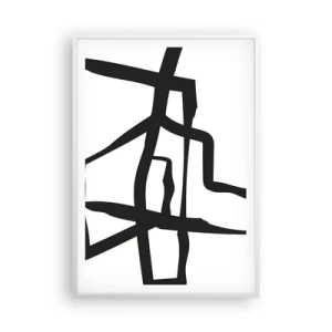 Poszter fekete keretben - Fekete-fehér konstrukció - 70x100 cm