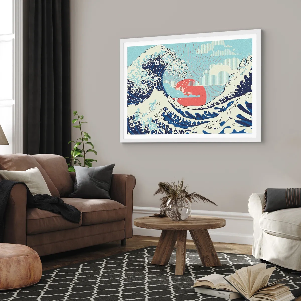 Poszter fekete keretben - Japán inspirációból - 40x30 cm