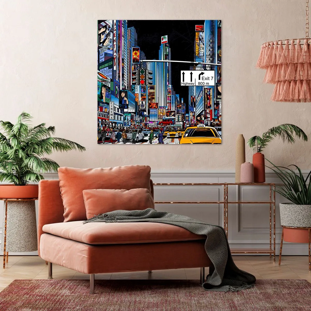 Vászonkép - Képregény nagy éjszaka - 70x70 cm