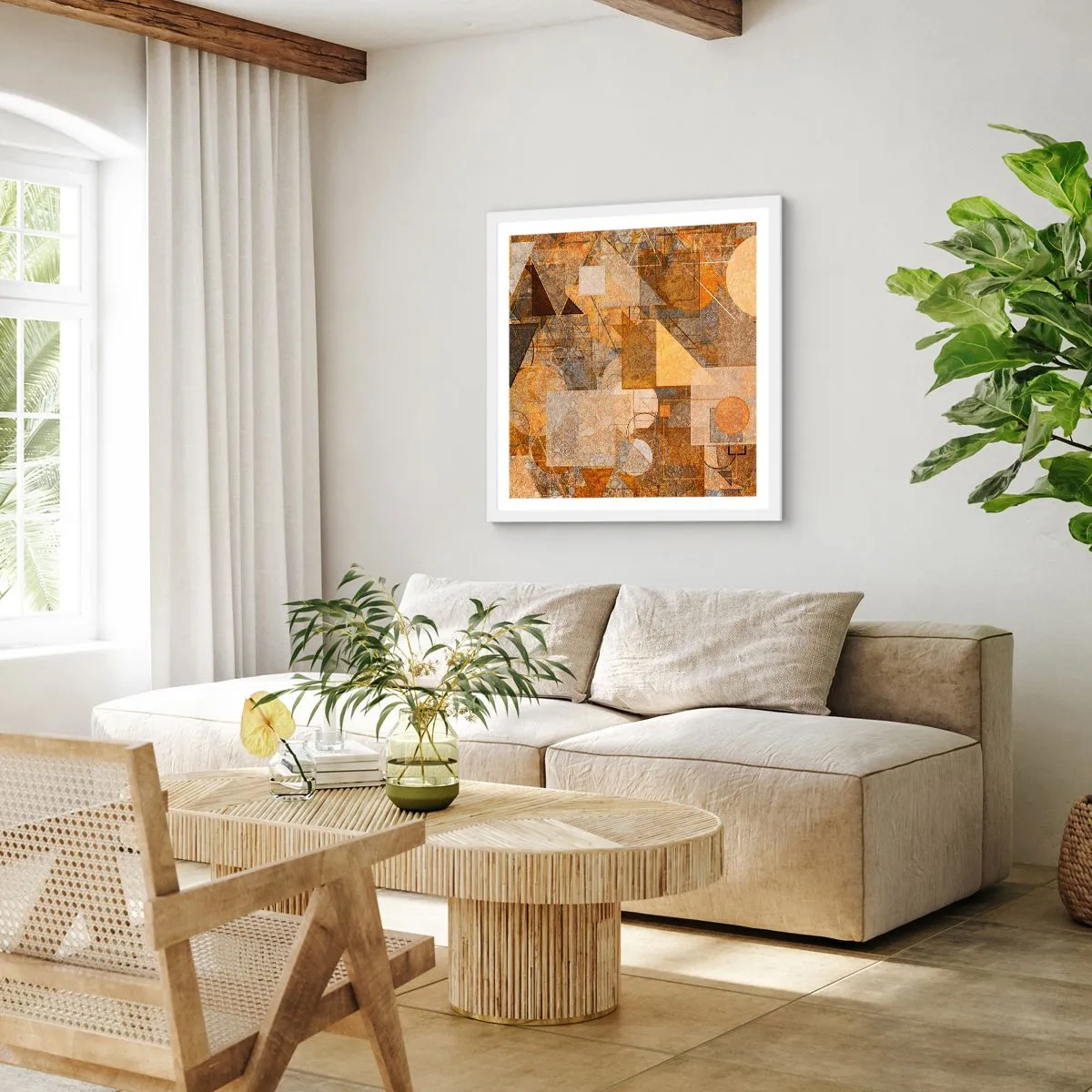 Poszter fekete keretben - Kubikus bronz tanulmánya - 60x60 cm