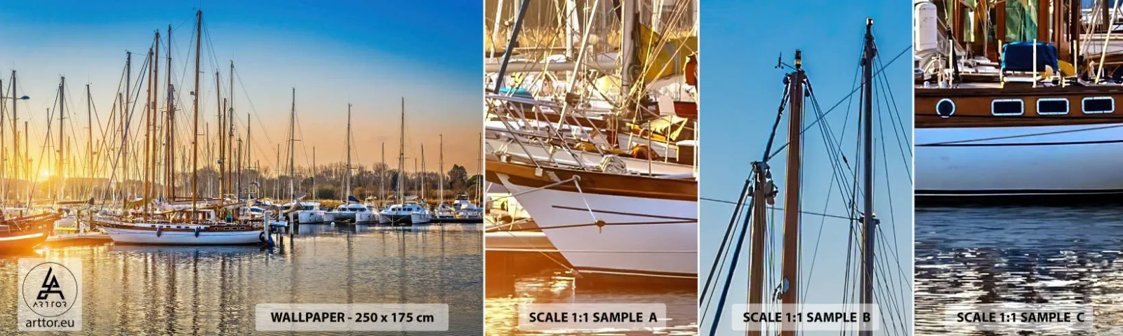 Fotótapéta Minta Standard Eco - A szél is kell aludjon - Tájkép, jachtkikötő, Vitorlás - 100x30 cm