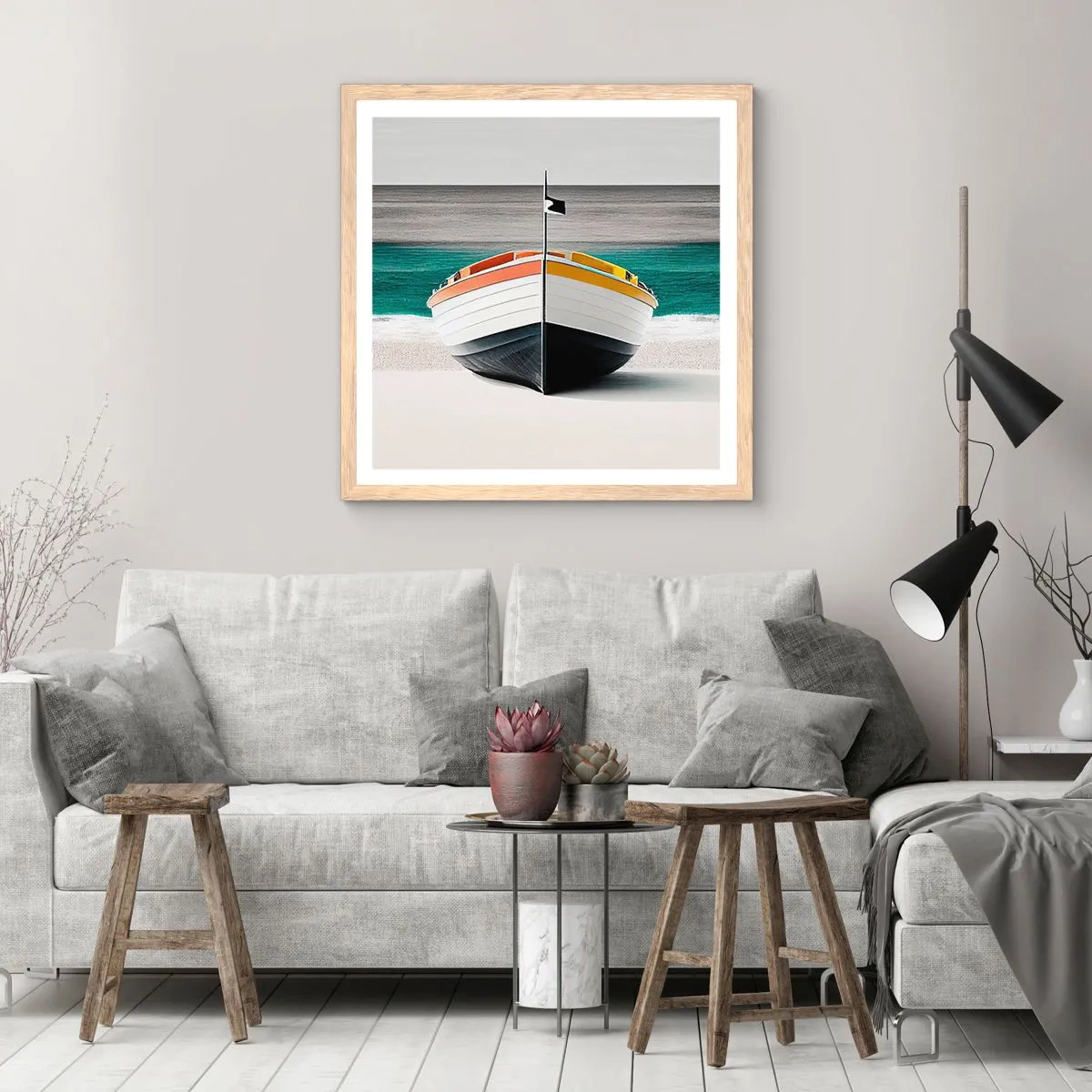 Poszter világos tölgy keretben - A maga helyén - 40x40 cm