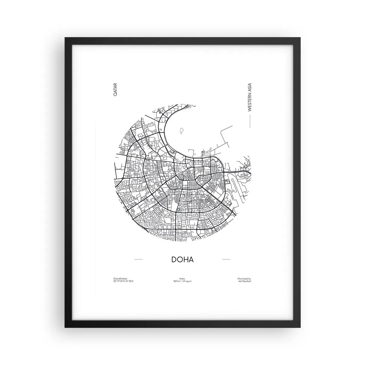 Poszter fehér keretben - Doha anatómiája - 40x50 cm