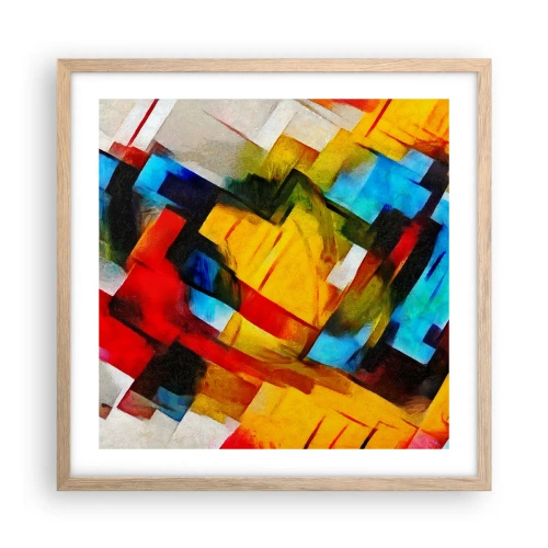 Poszter világos tölgy keretben - Többszínű réteges - 50x50 cm