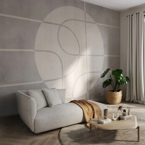 Fotótapéta Premium Sand - Körkörös és egyenes - Fényes, Minimalista, Kerék - 300x210 cm