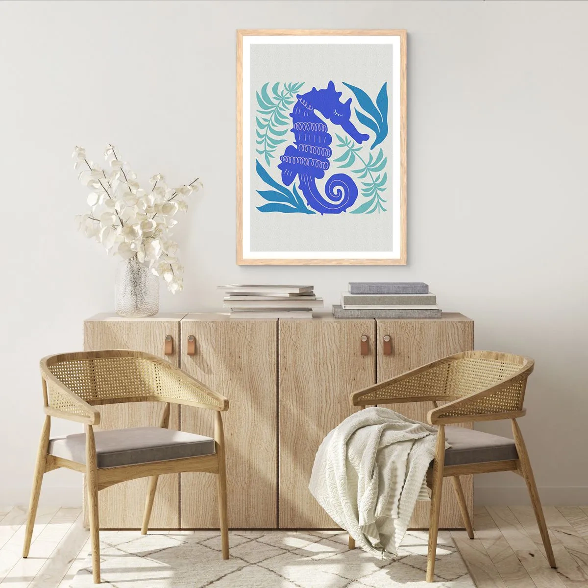 Poszter világos tölgy keretben - Egy víz alatti réten - 70x100 cm