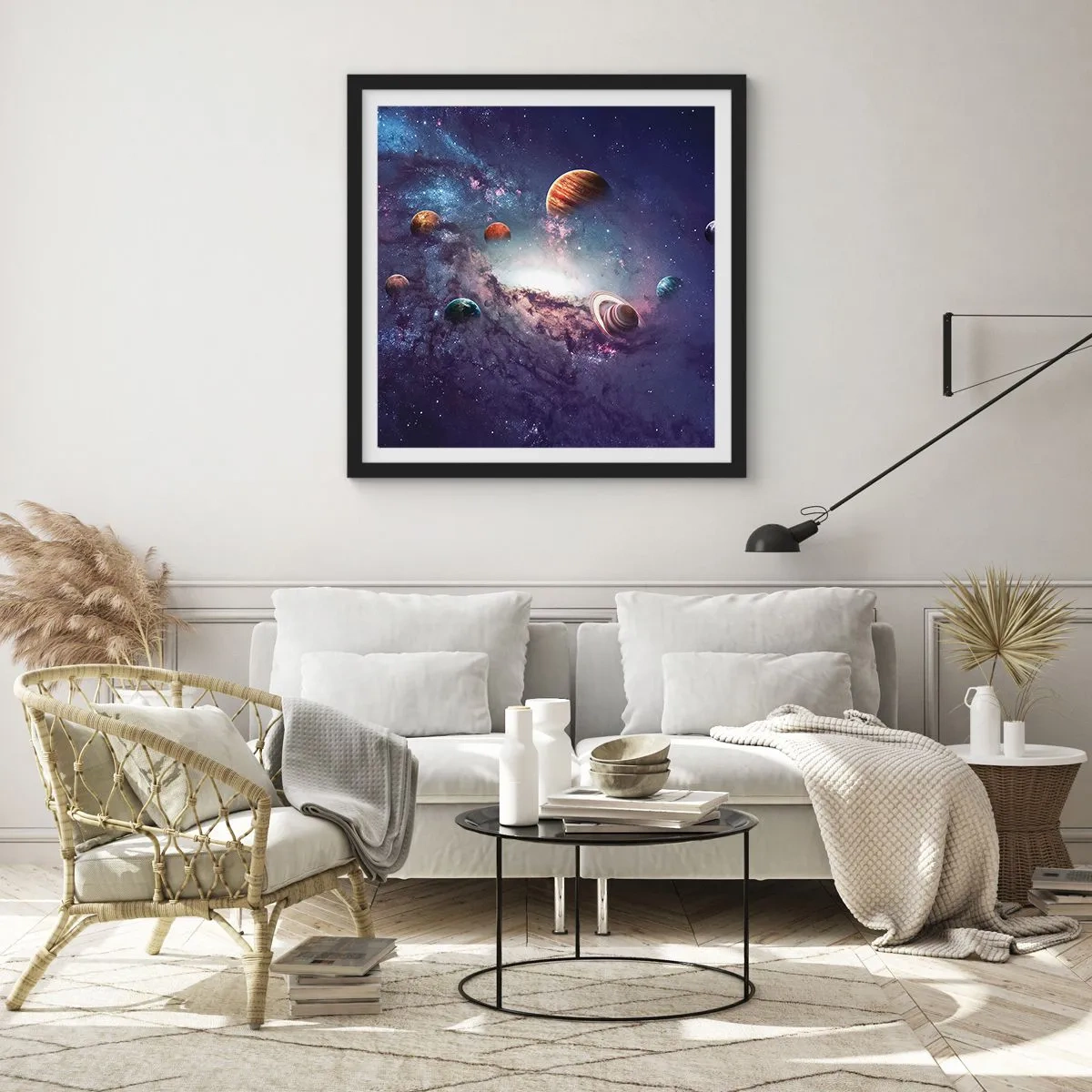 Poszter fehér keretben - Napos táncrendszer - 60x60 cm