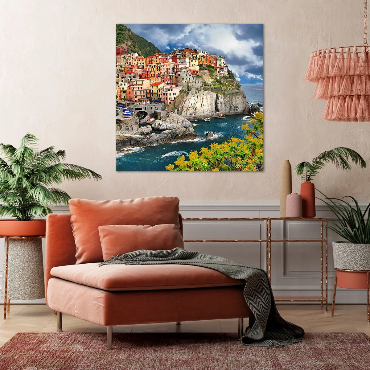 Vászonkép - Egy csoport a sziklákra simulva - 30x30 cm