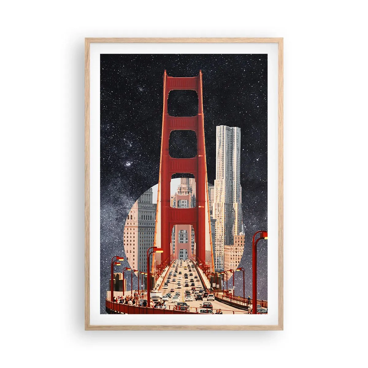 Poszter világos tölgy keretben - Mindig a középpontban - 61x91 cm