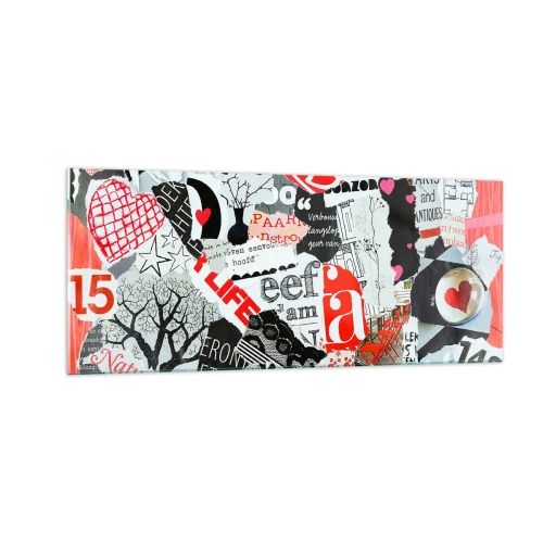 Üveg kép - Hipszter kollázs - 100x40 cm
