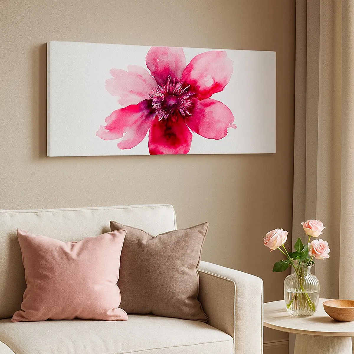 Vászonkép - Kármin illatos csók - 100x40 cm