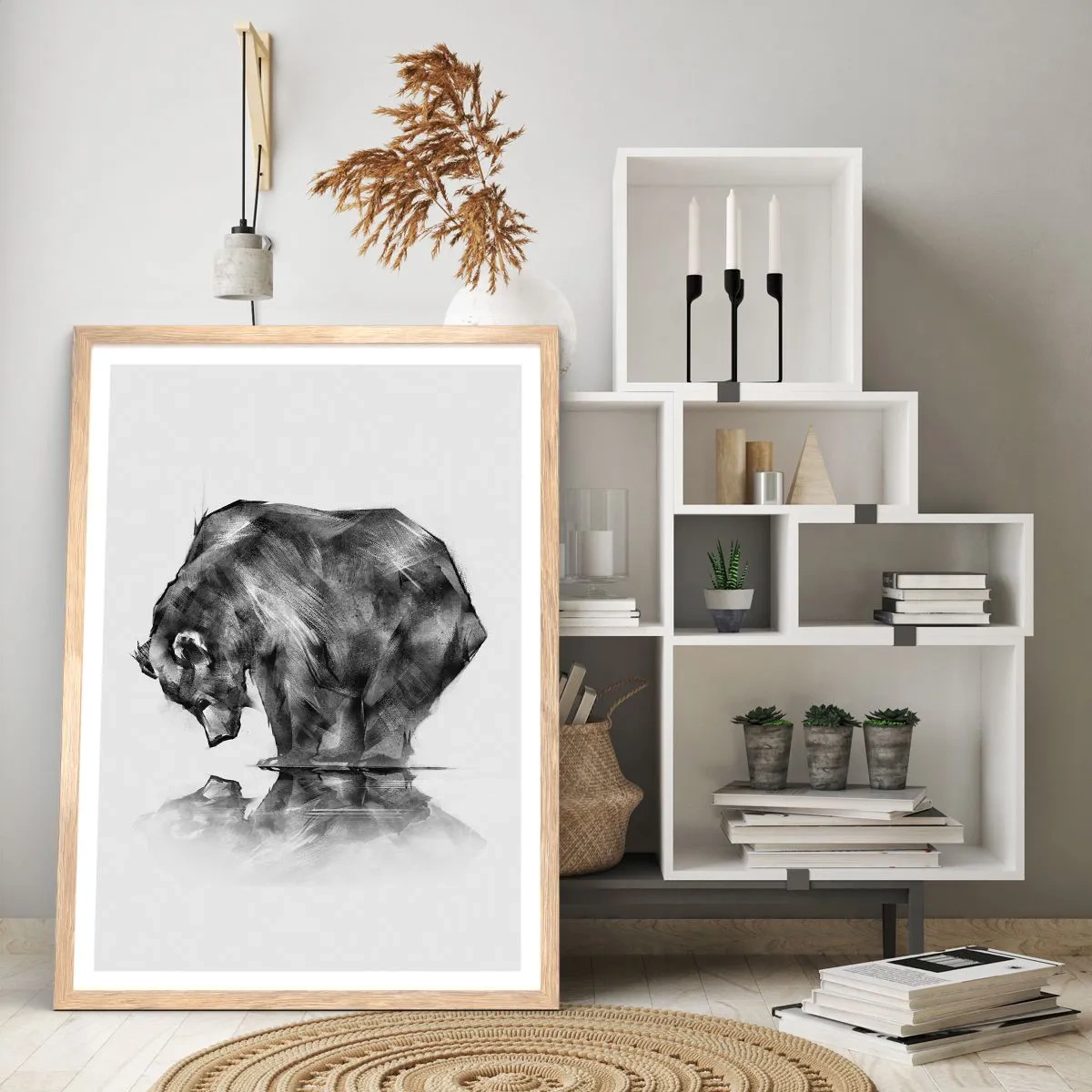 Poszter világos tölgy keretben - Jó látni rokont - 50x70 cm