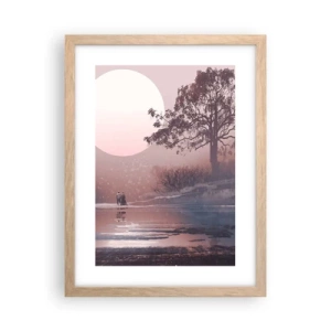 Poszter világos tölgy keretben - Éjszakai csodák - 30x40 cm