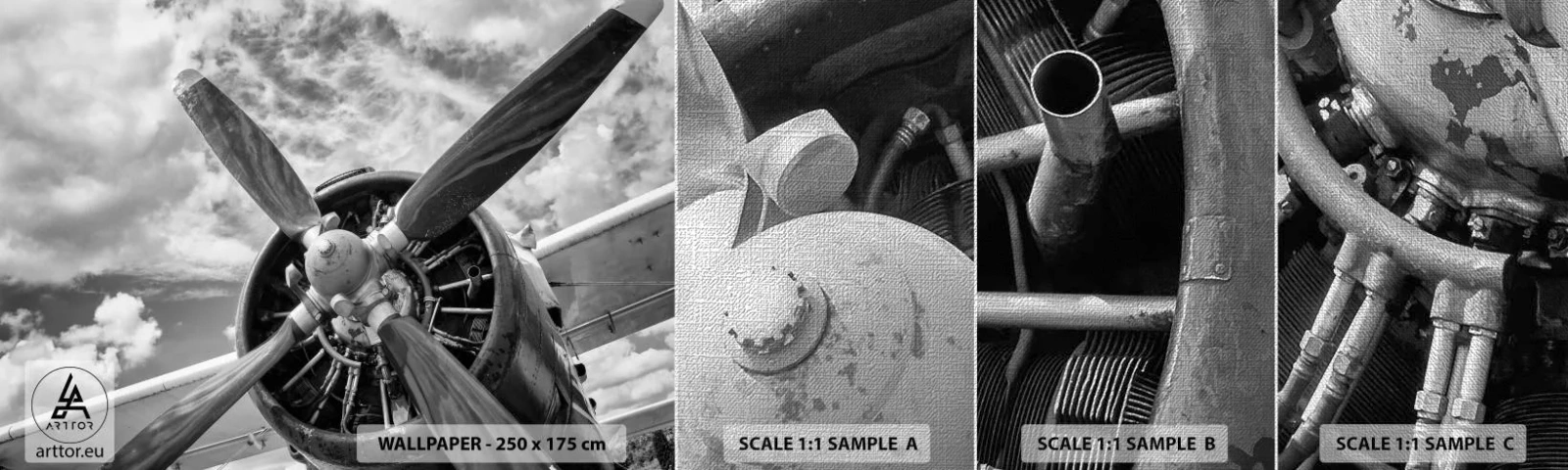 Fotótapéta Minta Premium Canvas - A boltozat gyilkosa - Repülőgép, Repülőgép propeller, Szüret - 100x30 cm