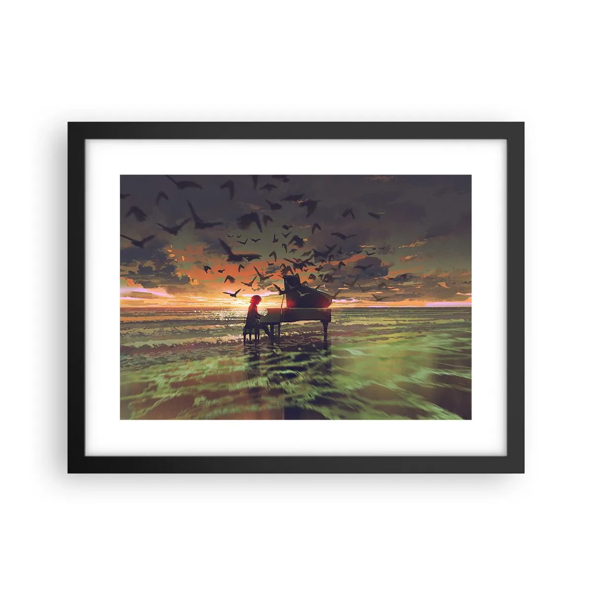 Poszter fehér keretben - Koncert zongorára és a hullámokra - 40x30 cm
