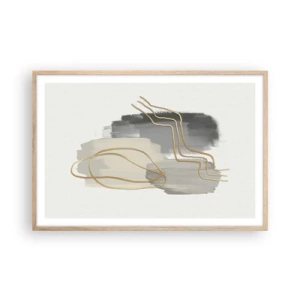 Poszter világos tölgy keretben - Létezés és mozgás - 91x61 cm