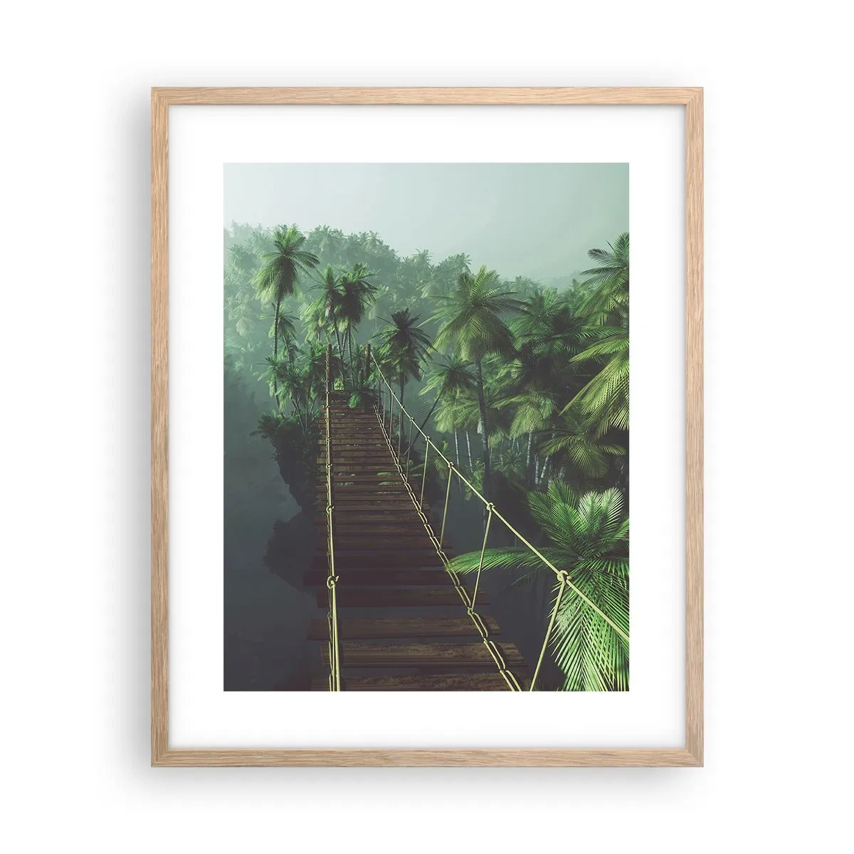 Poszter világos tölgy keretben - A zöldellő hullámok felett - 40x50 cm