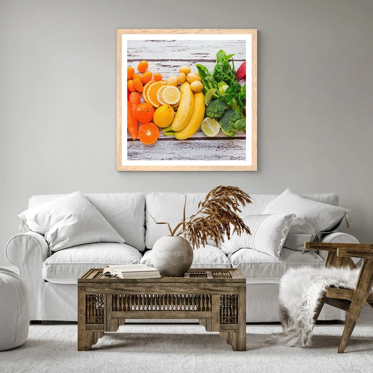 Poszter világos tölgy keretben - Ez nem elég? - 40x40 cm