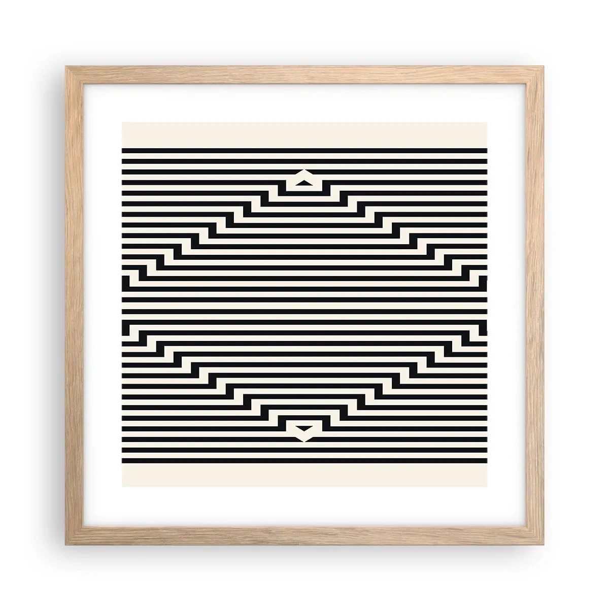 Poszter világos tölgy keretben - Geometrikus illúzió - 40x40 cm