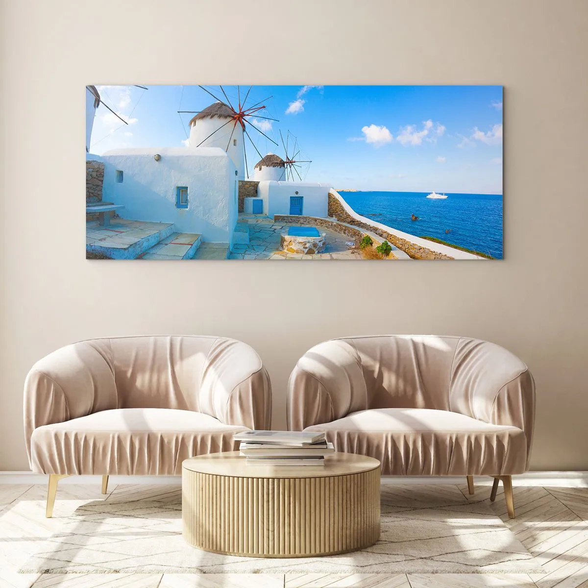 Üveg kép - Kék szél a tenger felől - 120x50 cm