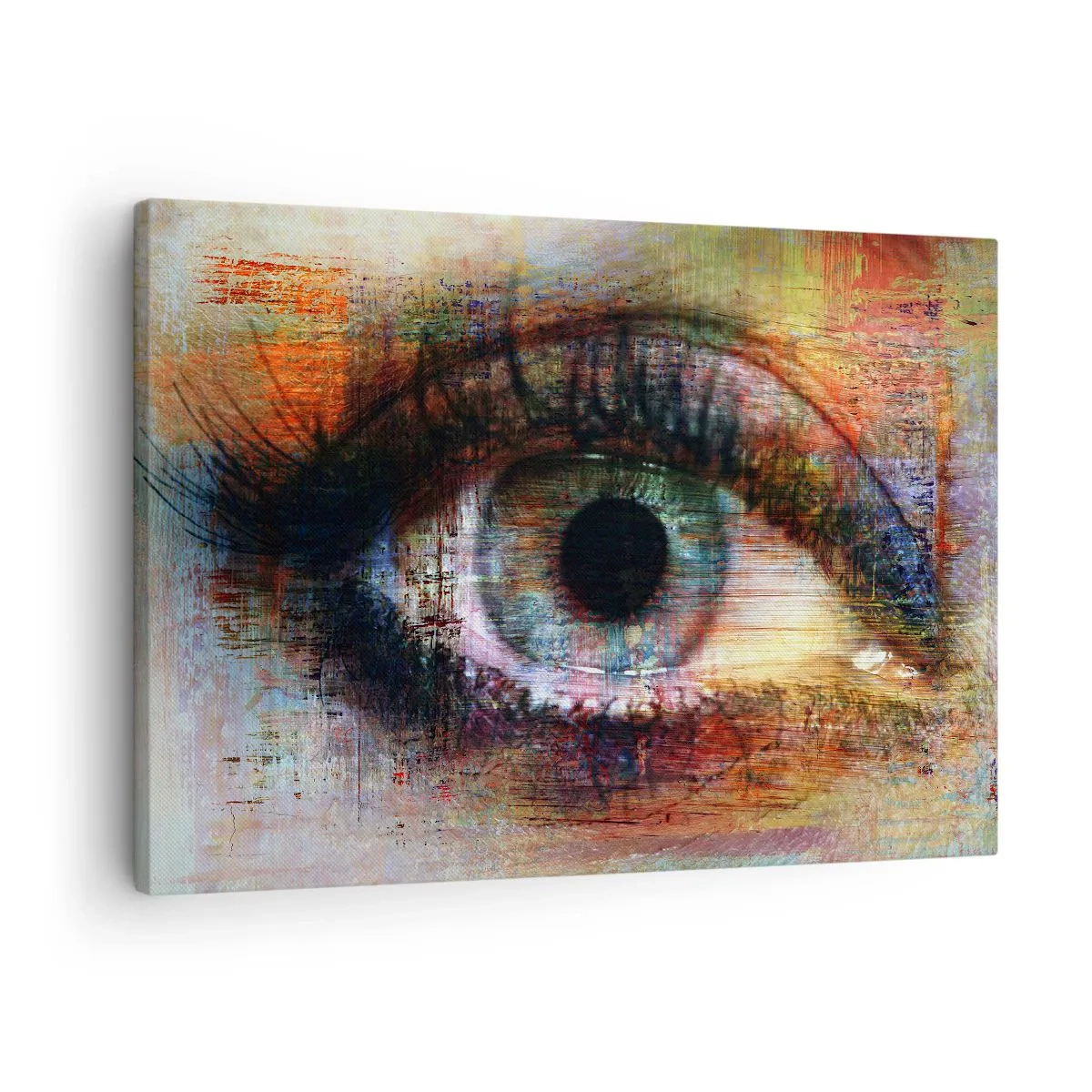 Vászonkép - Művészi szem a sokszínű absztrakcióban - 70x50cm - Beleláthatsz a lélekbe - Modern fali dekoráció nappalihoz és hálószobához ARTTOR