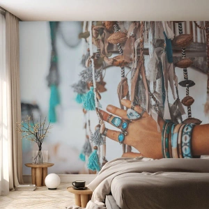 Fotótapéta Premium Canvas - Helyi kincsek - Női kéz, Ékszerek, Boho - 450x315 cm