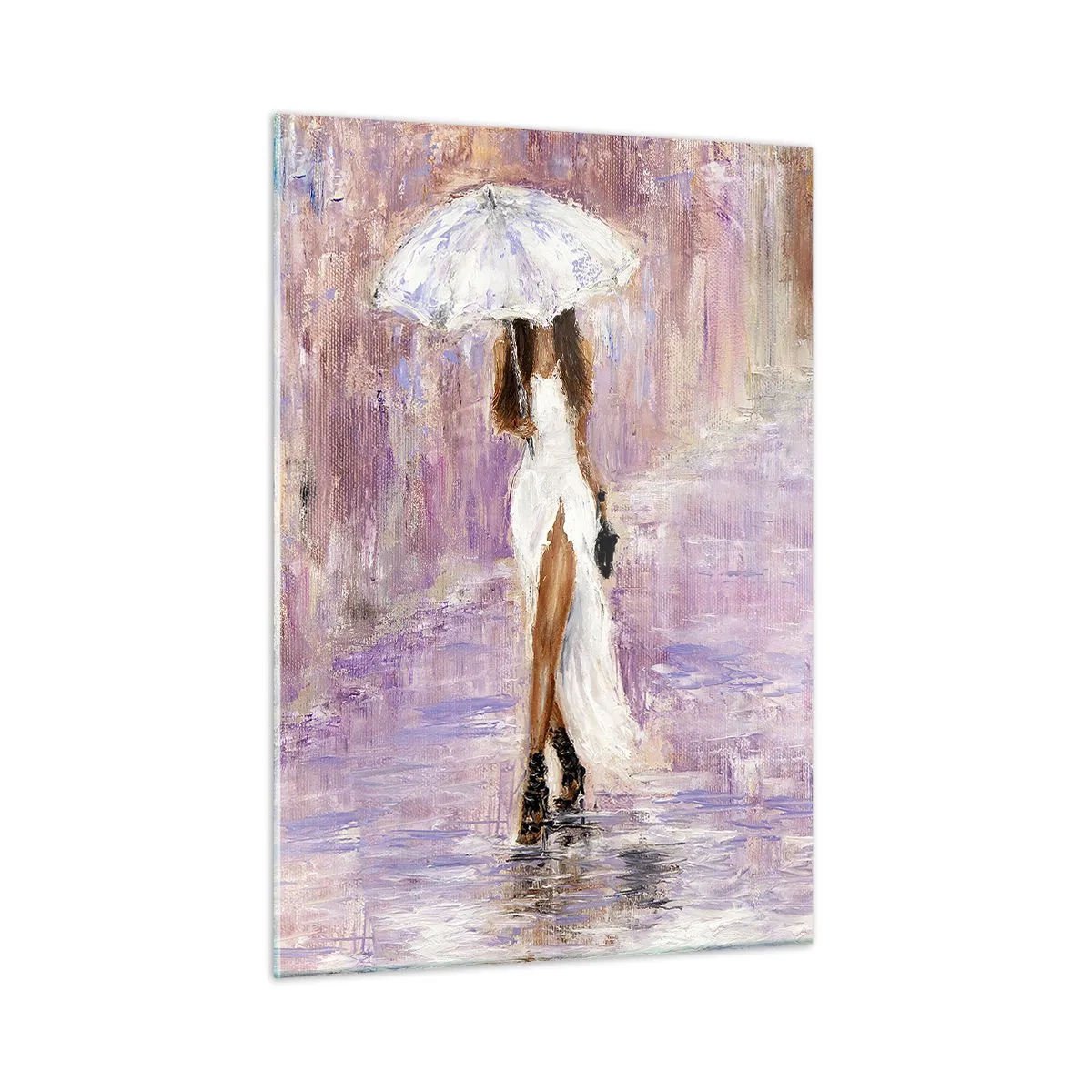 Üveg kép - A liliomos esőben - 50x70 cm