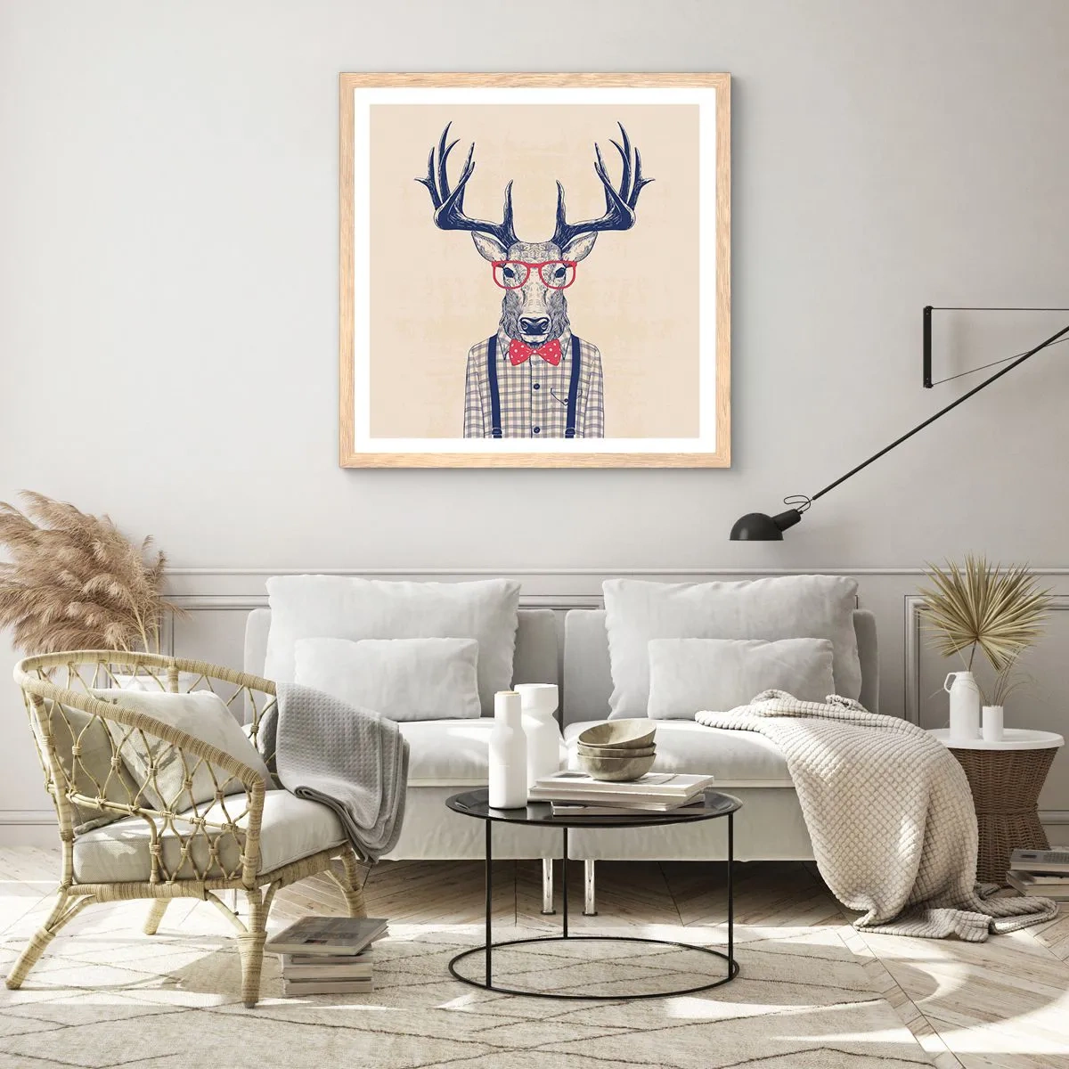 Poszter világos tölgy keretben - Mókás extravagancia - 60x60 cm