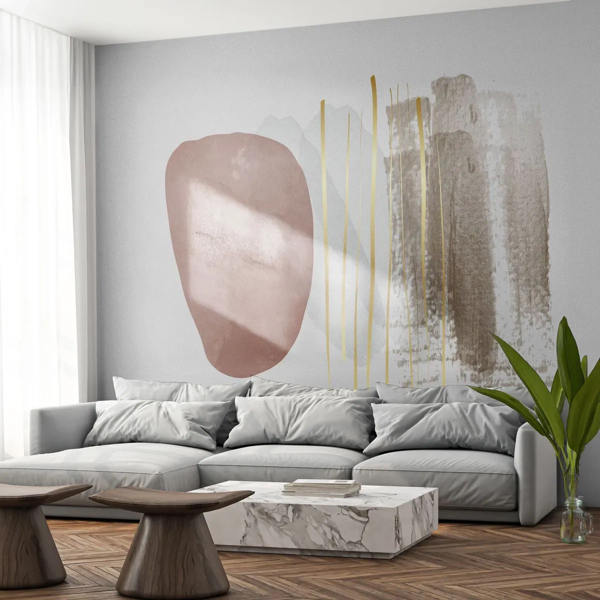Öntapadós Fotótapéta Deluxe Sticker - Absztrakt oszlopsor - Absztrakció, Darab, Modern minta - 250x175 cm