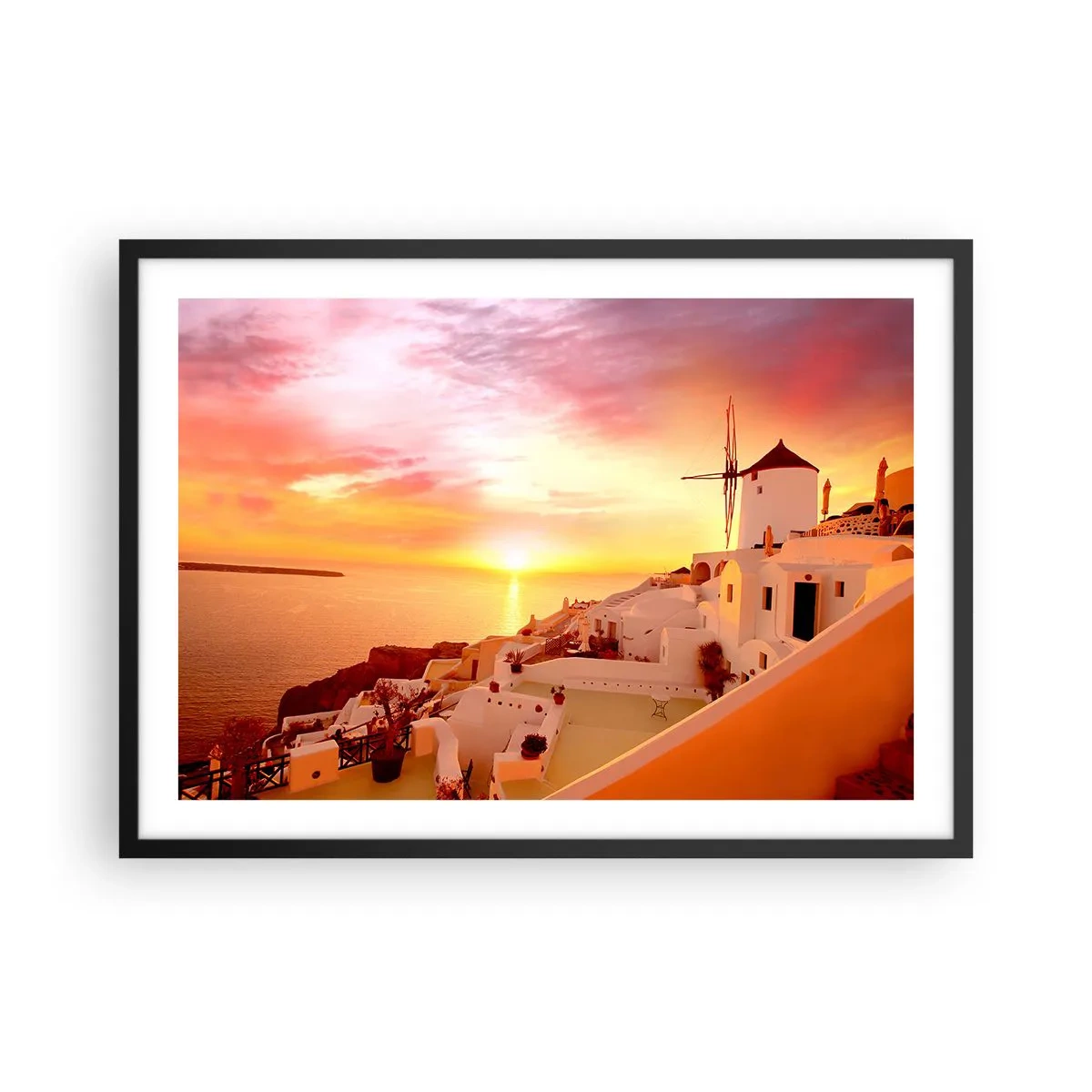 Poszter fehér keretben - Szétfolyni a fehérben és aranyban - 70x50 cm