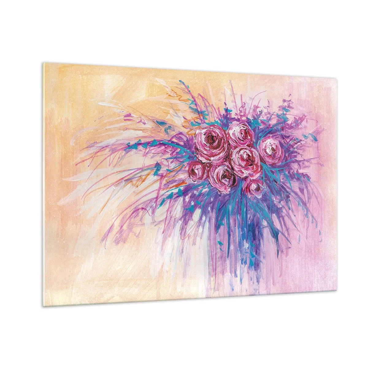 Üveg kép - Rózsaszín szökőkút - 100x70 cm