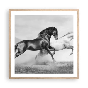 Poszter világos tölgy keretben - Angyalok és démonok - 60x60 cm