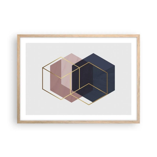 Poszter világos tölgy keretben - Az egyszerűség ereje - 70x50 cm