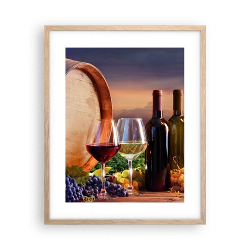 Poszter világos tölgy keretben - Az életnek itt íze van - 40x50 cm