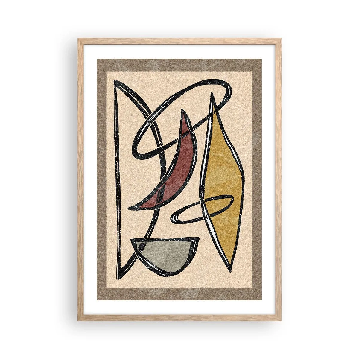 Poszter világos tölgy keretben - Kompozíció - ívek és oválisok - 50x70 cm