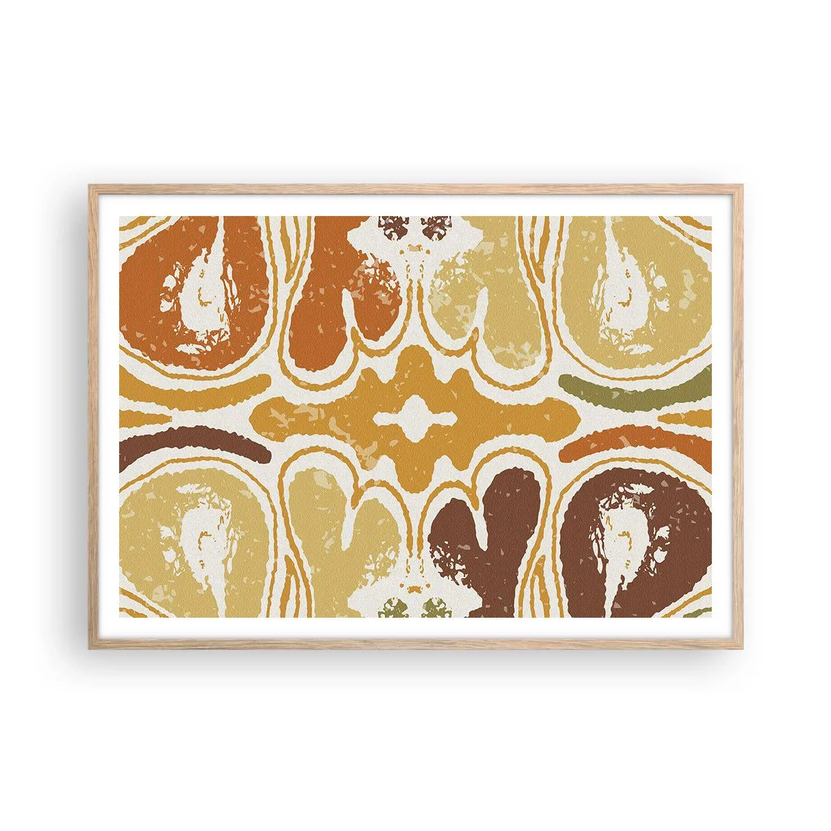 Poszter világos tölgy keretben - Érzelmes absztrakció - 100x70 cm