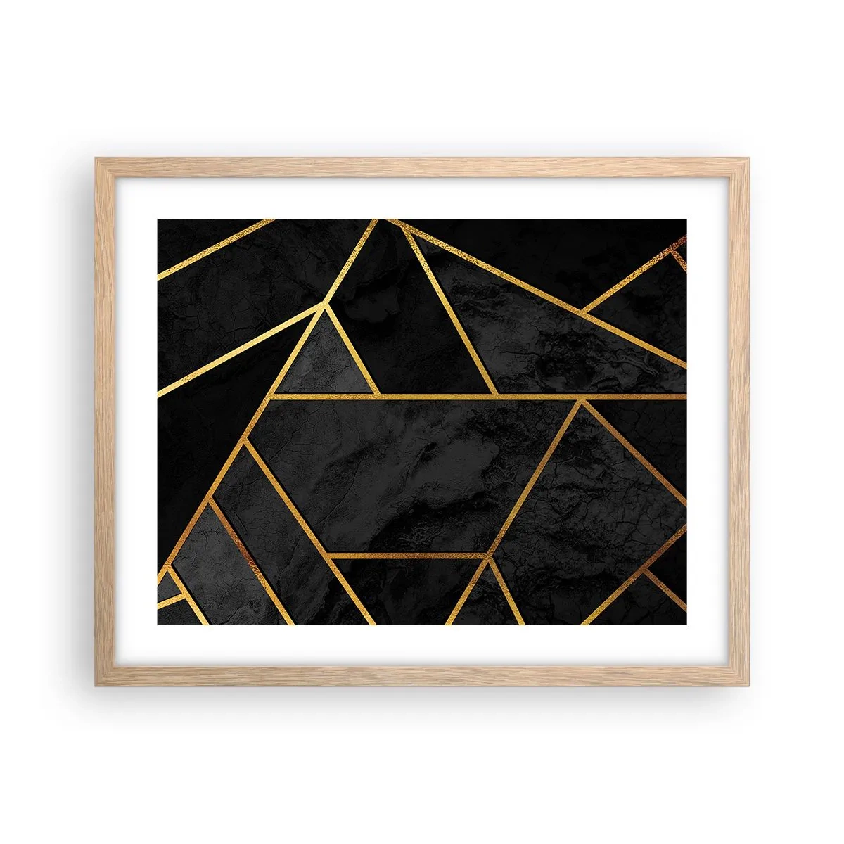 Poszter világos tölgy keretben - Sötétség és ragyogás - 50x40 cm