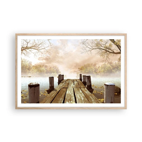 Poszter világos tölgy keretben - Az ősz enyhe szomorúsága - 91x61 cm