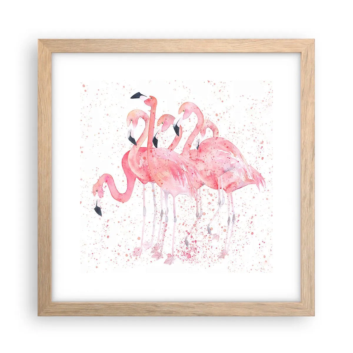 Poszter világos tölgy keretben - Rózsaszín együttes - 30x30 cm