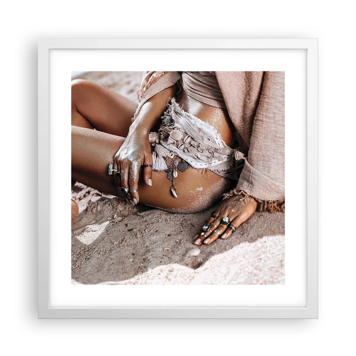 Poszter fekete keretben - A hullámok vetettek partra? - 40x40 cm