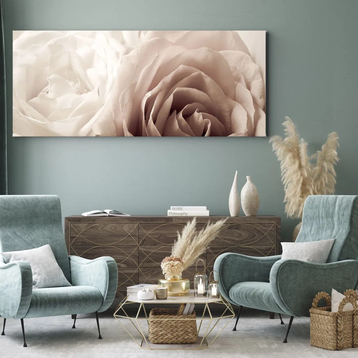 Vászonkép - Egy rózsa szívében - 100x40 cm