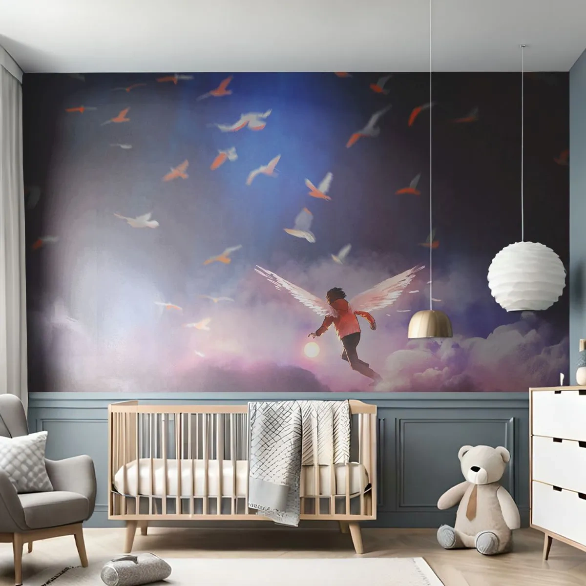 Fotótapéta Premium Sand - Képzeletre és bátorságra van szüksége - Absztrakció, Fantázia, Ikarosz - 100x70 cm
