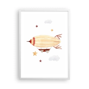 Poszter fekete keretben - Léghajó - 50x70 cm