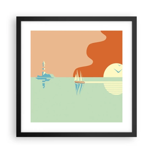 Poszter fehér keretben - Tökéletes tengeri tájkép - 40x40 cm